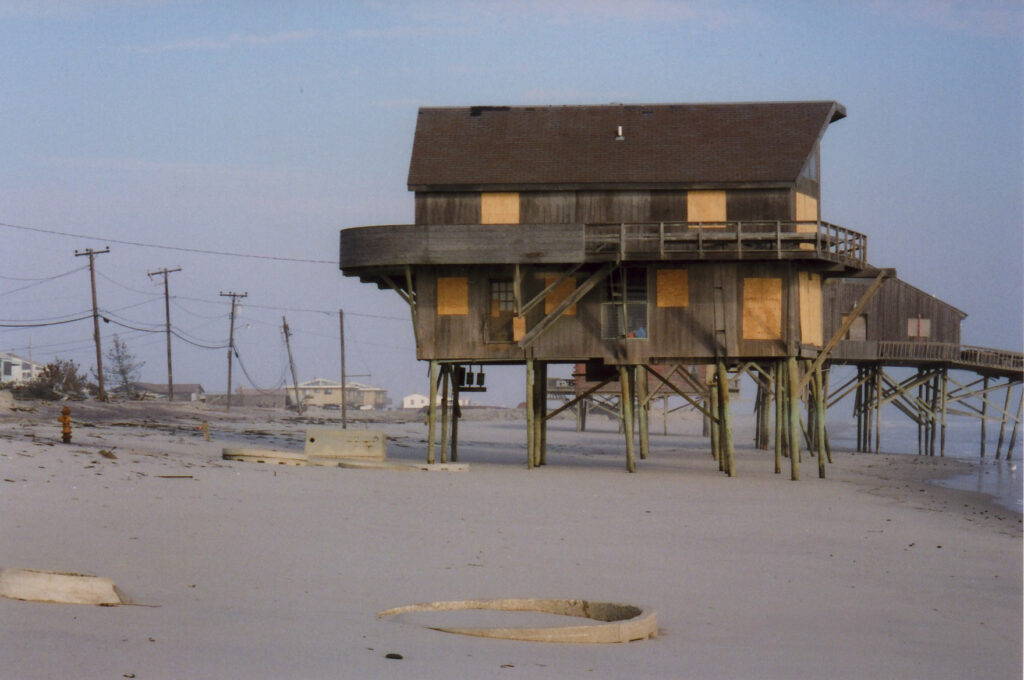 Destroyed beach house