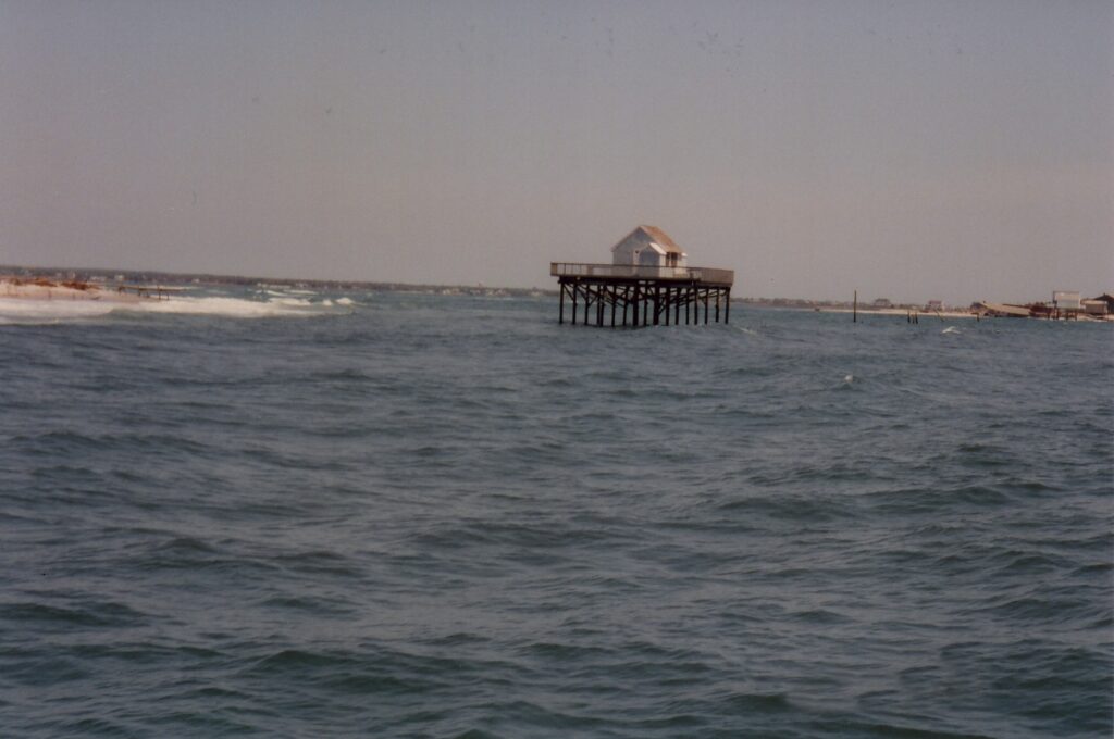 House standing in the ocean